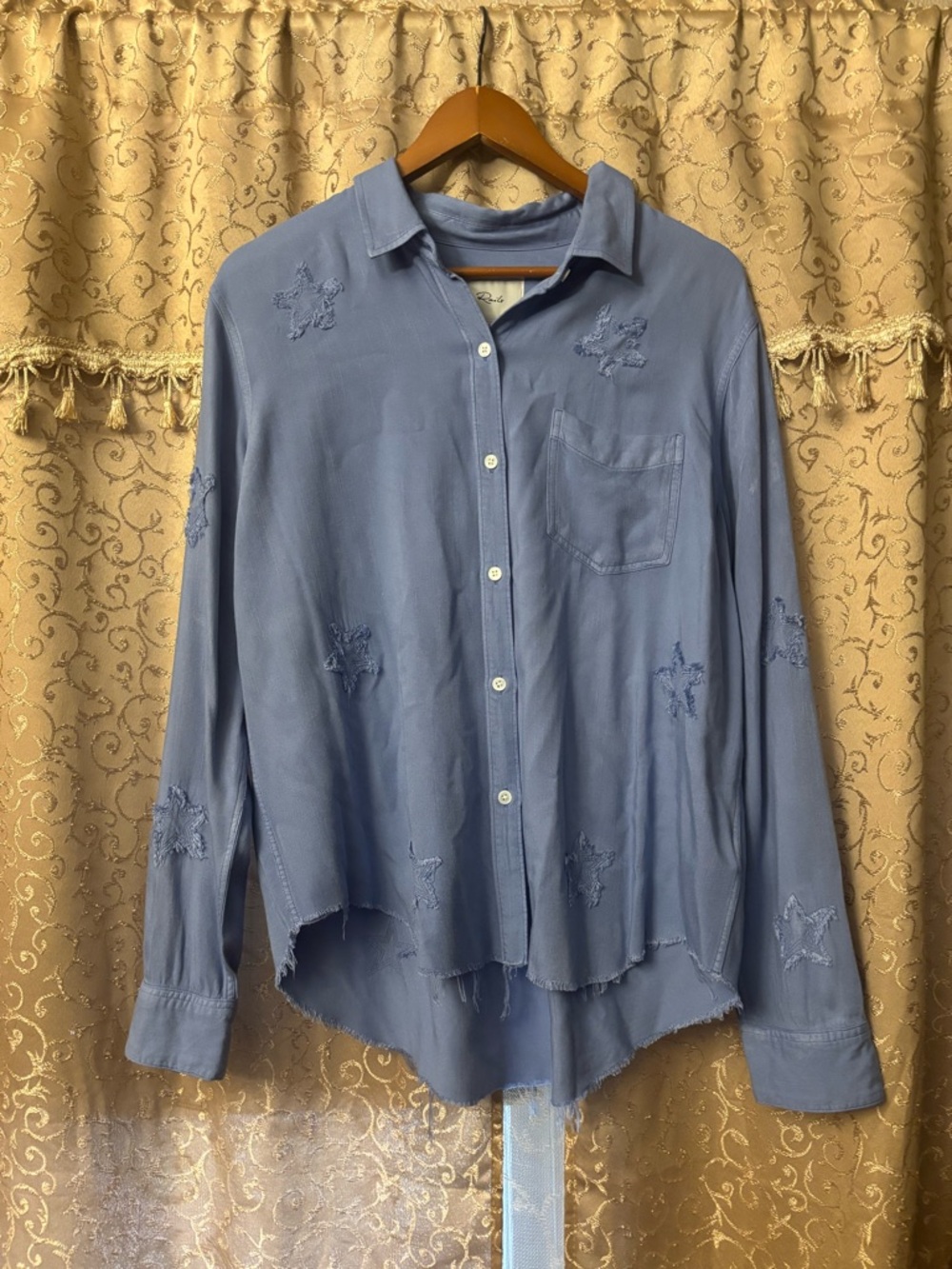 Rails Ingrid Raw Military Stars Shirt- Large